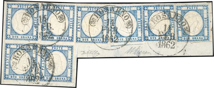 1861 - 2 grana azzurro (20b), ... 