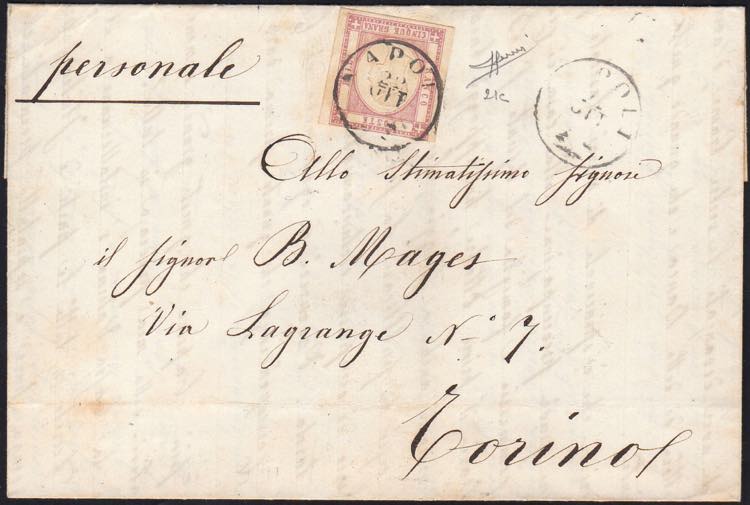 1861 - 5 grana lilla (21c), ... 