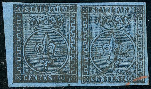 1852 - 40 cent. azzurro (5), ... 