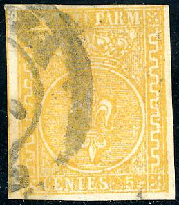 1853 - 5 cent. giallo arancio (6), ... 