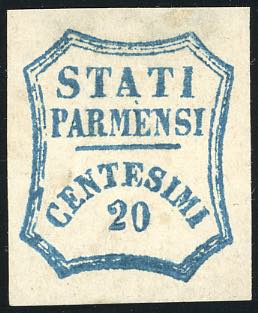 1859 - 20 cent. azzurro (15), ... 