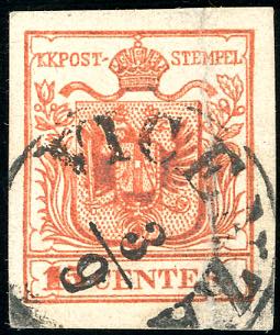 1853 - 15 cent. vermiglio, falso ... 