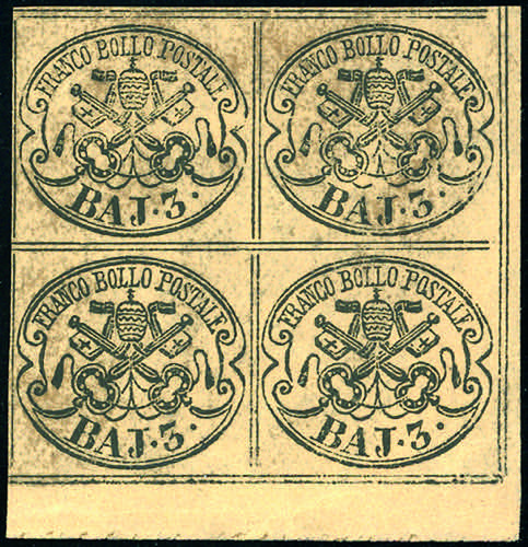 1852 - 3 baj camoscio (4c), blocco ... 