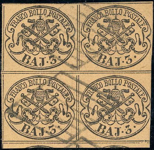 1852 - 3 baj camoscio (4c), blocco ... 