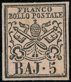1852 - 5 baj rosa chiaro (6), ... 