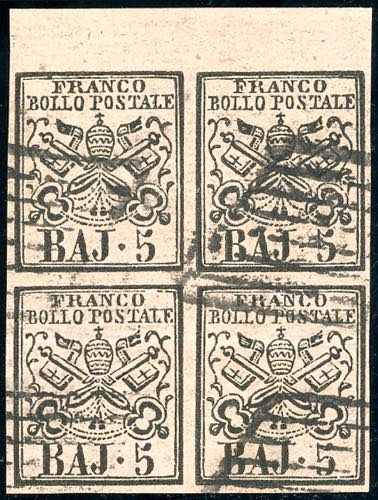 1852 - 5 baj rosa chiaro (6), ... 