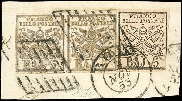 1854 - 5 baj bianco rosaceo, ... 