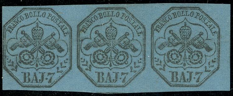 1852 - 7 baj azzurro, striscia ... 