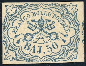 1852 - 50 baj azzurro (10), parte ... 
