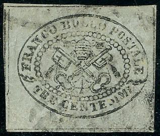1867 - 3 cent. grigio (15), usato, ... 