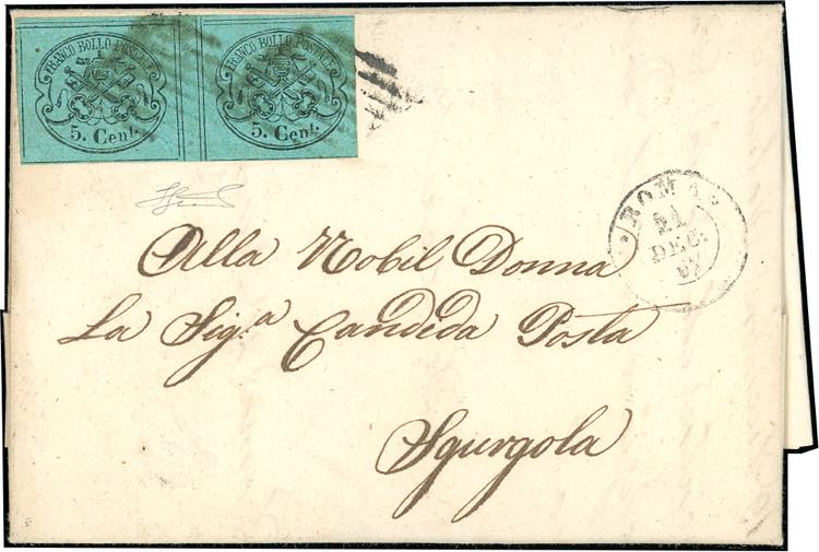 1867 - 5 cent. azzurro verdastro ... 