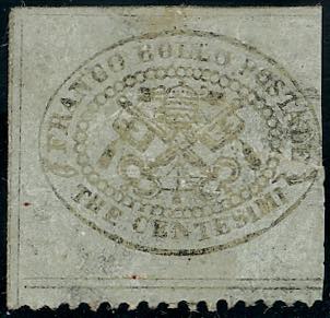 1868 - 3 cent. grigio (24), usato, ... 