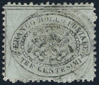 1868 - 3 cent. grigio (24), usato, ... 