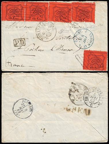 1869 - 10 cent. arancio, cinque ... 