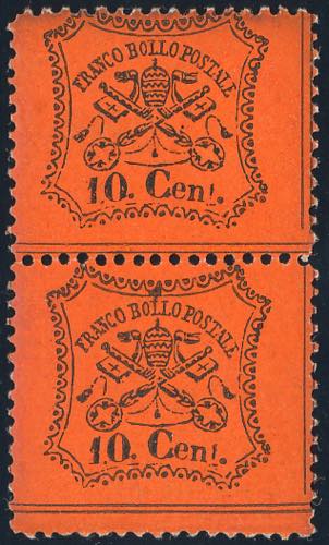 1868 - 10 cent. vermiglio arancio, ... 