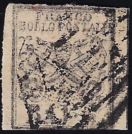 1855 - 5 baj rosa, falso per posta ... 