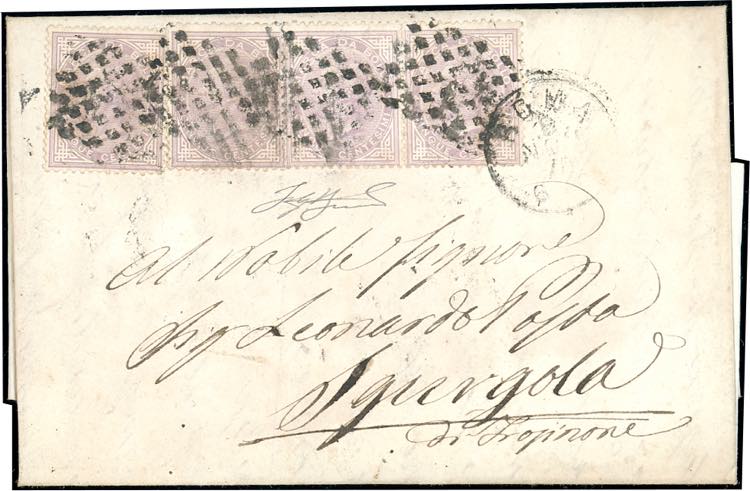 1870 - 5 cent. lilla marca da ... 