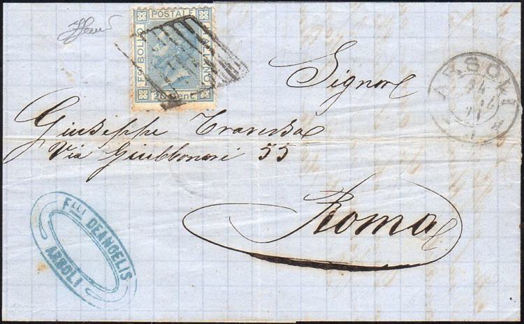 1871 - 20 cent. celeste (L26), su ... 