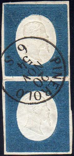 1854 - 20 cent. azzurro (8), ... 
