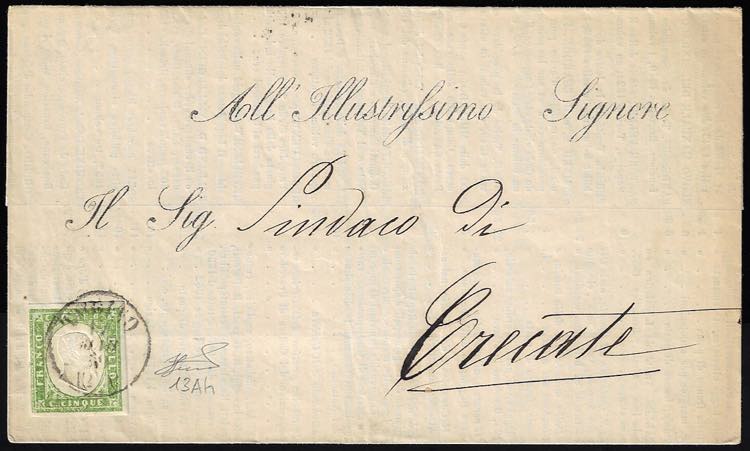 1859 - 5 cent. verde giallo, ... 