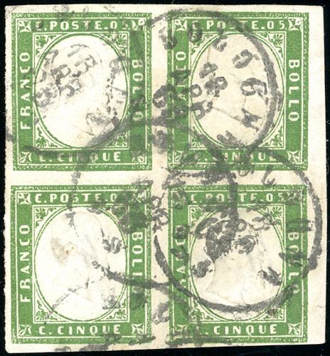 1862 - 5 cent. verde giallastro ... 