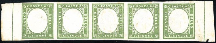 1863 - 5 cent. verde (13Ea), ... 