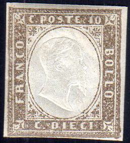 1859 - 10 cent. bruno chiaro ... 