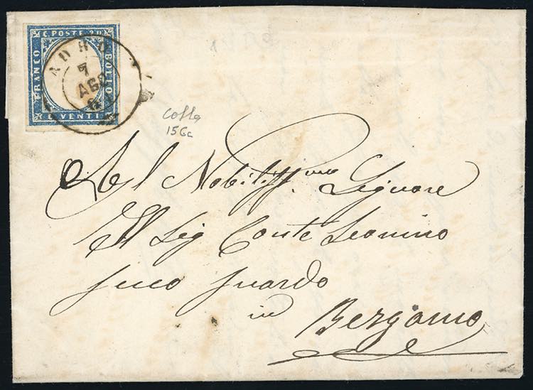 1861 - 20 cent. azzurro grigio ... 