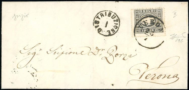 1862 - 3 soldi nero grigio, II ... 