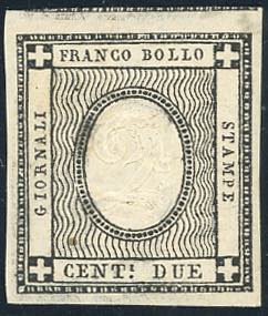 1861 - 2 cent. nero intenso (20e), ... 