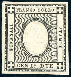 1861 - 2 cent. nero intenso per ... 