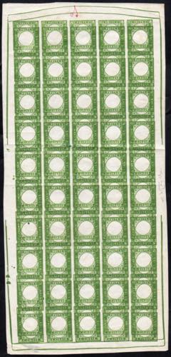1863 - 5 cent. verde (13Ea), prova ... 