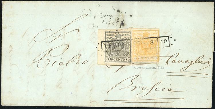1850 - 5 cent. giallo, 10 cent. ... 