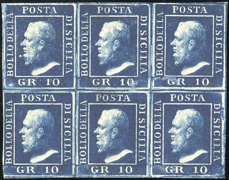 1859 - 10 grana azzurro cupo (12), ... 
