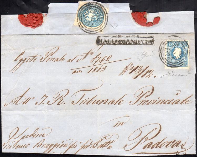 1863 - 15 soldi azzurro II tipo e ... 