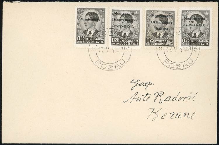 MONTENEGRO 1945 - 0,25 d., quattro ... 