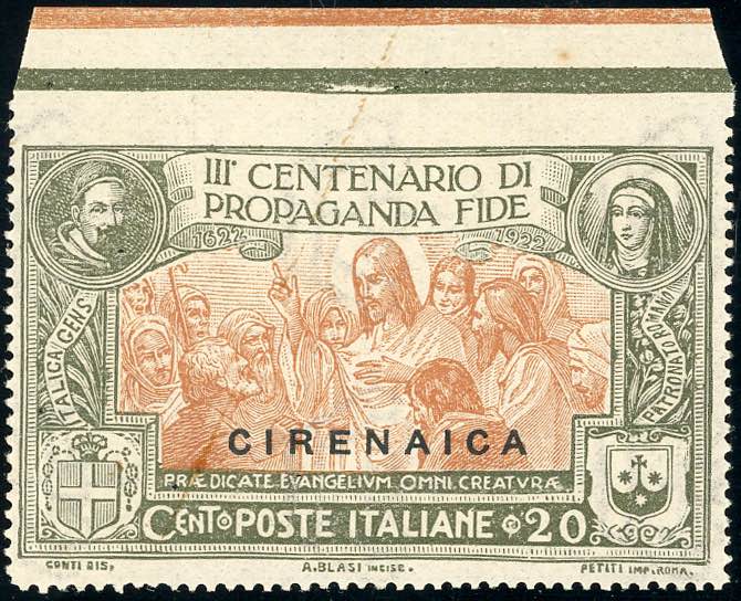 1923 - 20 cent. Propaganda Fide, ... 