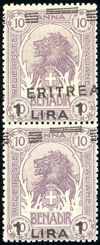 1922 - 1 lira, coppia verticale, ... 