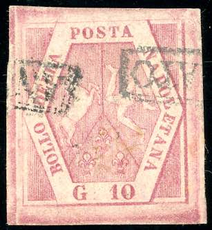1859 - 10 grana carminio rosa, II ... 
