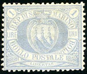 1894 - 1 lira oltremare Stemma ... 