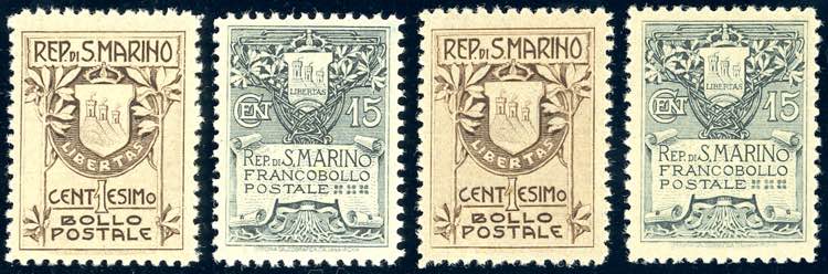 1907 - Stemma, le due tirature ... 