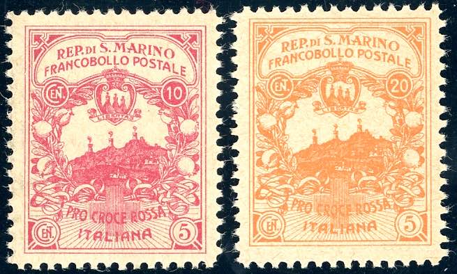 1916 - 10 + 5 lire 20 + 5 lire Pro ... 