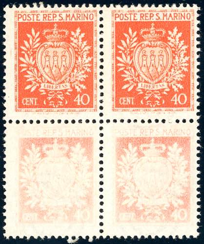 1945 - 40 cent. Stemmi, blocco di ... 