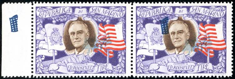 1947 - 5 lire Roosvelt, coppia ... 