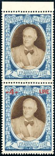 1947 - 4 lire su 2 lire Roosvelt, ... 