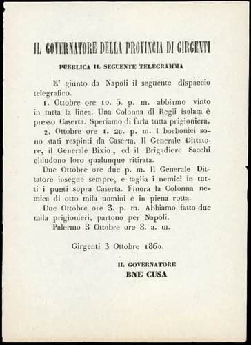 1860 - Manifesto a stampa a firma ... 