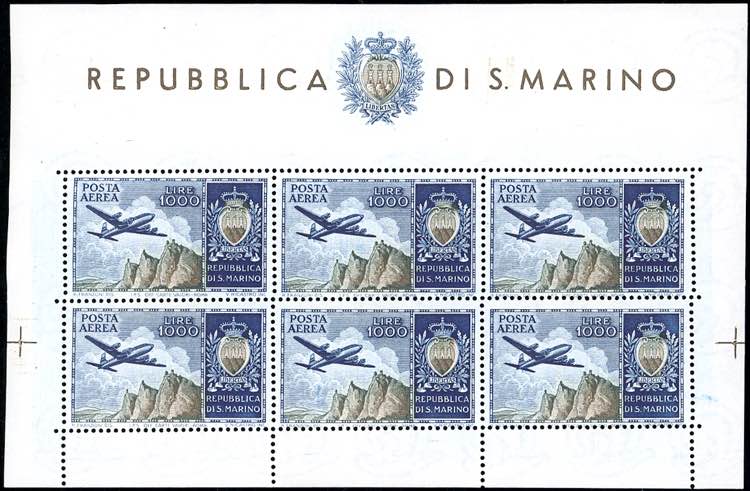 1954 - 1.000 lire Aereo e veduta, ... 