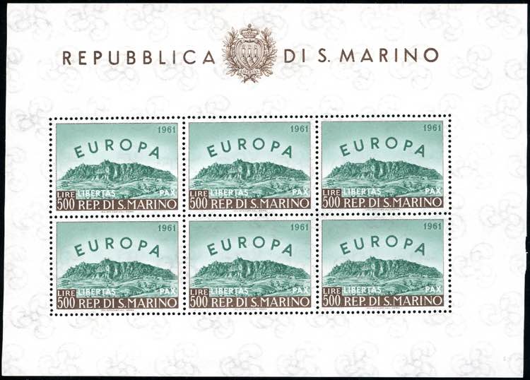 1961 - 500 lire Europa, foglietto ... 