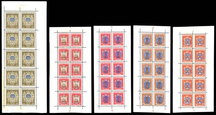 1945/46 - Stemmi, minifogli (1/5), ... 