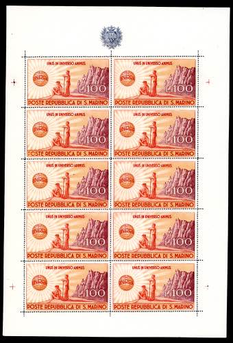 1946 - 100 lire UNRRA, minifoglio ... 